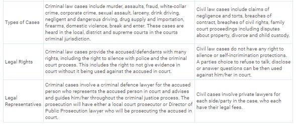 difference between civil and criminal law essay pdf