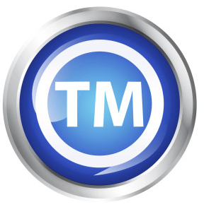 trademark symbol in blue circle