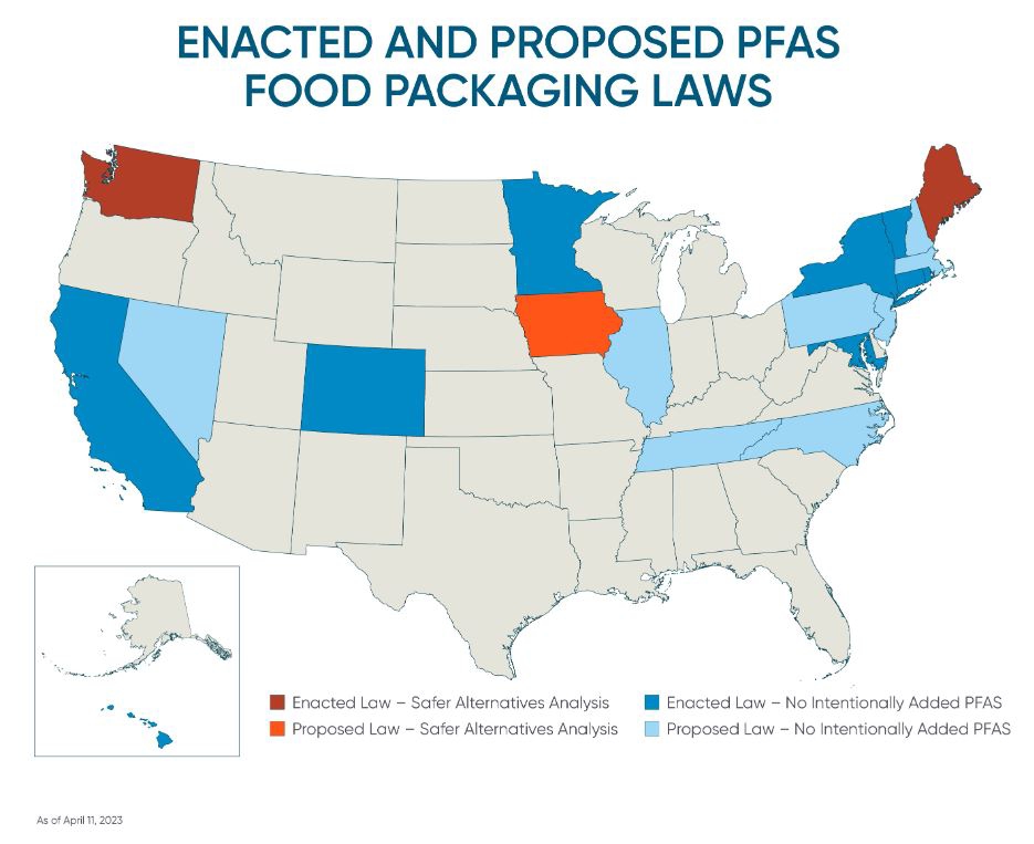 PFAS Update: State Regulation of PFAS in Food Packaging - April 2023 ...